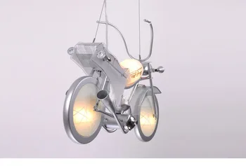 Aluminij motocikel obliko stekla risanka lestenec Žarnica E14 LED sodobna svetila za Otroke spalnica lučka za osvetlitev