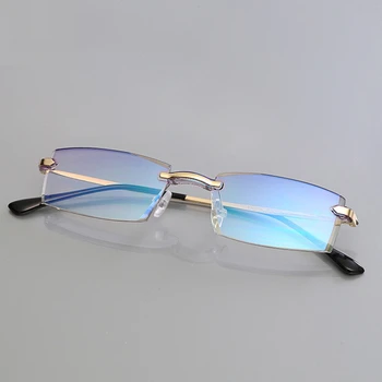 Anti Blue Ray Rimless Kratkovidnost Recept Očala Dioptre -1.0, DA -4.0 Moški Ženske Očala Za Kratkovidno Končni Izdelek F204