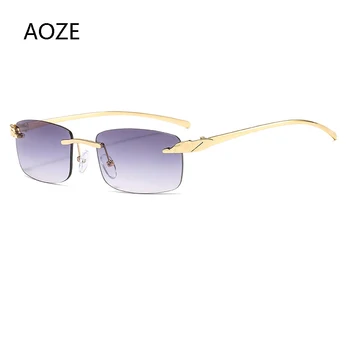 AOZE 2020 Letnik blagovne znamke oblikovalec brez obročev pravokotnik cheetah sončna očala žensko candy barve objektiv jasno, unisex sončna očala