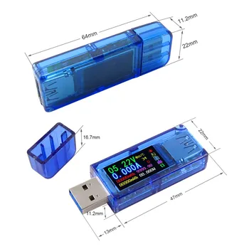 AT34 USB 3.0 barvni LCD-Voltmeter ampermeter napetost tekoči meter multimeter baterija polnjenje moči banke USB Tester