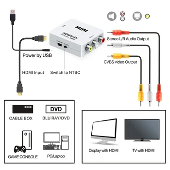 AV/RCA CVBS, da HDMI 1080P Adapter AV CVBS 3 HD Video AV2 HDMI PAL PAL SECAM/MAudio Stikalo Pretvornik Kabel Za HDTV DVD
