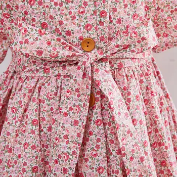 Baby Dekle Smocked Cvetlični Obleko Otroka Delavska Frocks Otrok Španski Boutique Oblačila Malčka Dekle Španija Ročno Izdelani Smocking Obleko