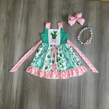 Baby dekleta obleko dekleta poletje kovitlati obleko dekle kaktus obleko Princesa obleko z dodatki