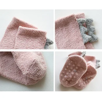 Baby Otroci Korale Runo Nogavice, Pozimi Toplo Anti Slip Nogavice za Otroke Novorojenčka Sneg Oblačila J55