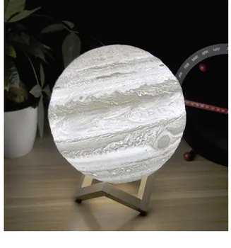Barvita 3D Tiskanje Jupiter Lučka Moon Light Zemlji 16 Barv Daljinsko Contorl Polnilna Noč Svetlobe Otroka, Otroška Soba Dekor