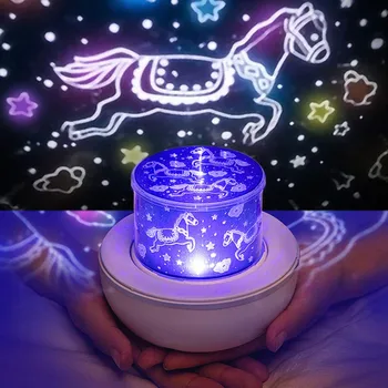 Barvita Projektor Svetilke in Nočne Luči 2 v 1 Vesolju Zvezdnato Nebo Vrtenje LED Lučka Utripa Star Otroci Baby Darilo
