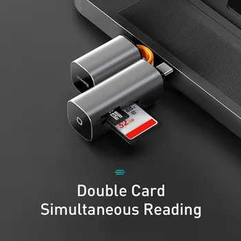 Baseus Card Reader USB 3.0 Tip C na SD Micro SD TF Adapter Za Prenosnik Dodatki OTG Cardreader Smart Pomnilnik kartica SD Card Reader