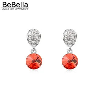 BeBella romantično okroglo obliko dangler uhani načrta za ženske, narejene s Kristali Swarovski za ženske, darilo