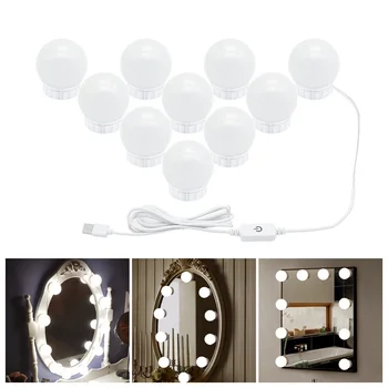 Bela Roza USB 5V LED Ličila Ogledalo Žarnice Dotik Zatemniti Hollywood Nečimrnosti Luči Toaletno mizico Lučka 6 10 14Bulbs