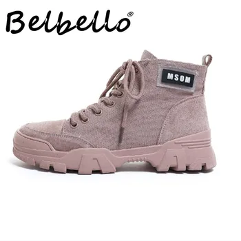 Belbello 2019 Novo Martin čevlji Moda dekle je Najljubši Kul, Udobno obutev, Velikost 35-39 Pozimi toplo