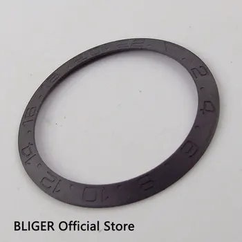 BLIGER 38 MM Brušena popolnoma Črne Keramične Plošče Vstavite Fit SUB Avtomatsko Gibanje Moške Gledajo BB18