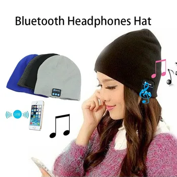 Bluetooth Slušalke, Pletene Klobuk Brezžični Prostoročno Mic Mehko Glasbo Kapa Brimless Glasbe Skp Za Zimski Šport Na Prostem Toplo
