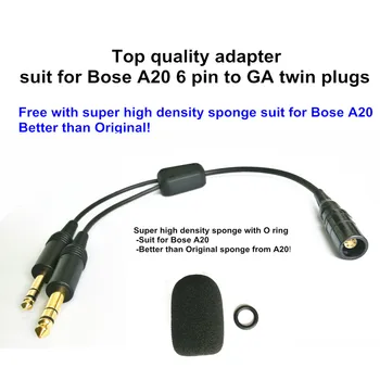 Bose A20 Lemo 6 pin za splošno letalstvo twin svečke adapter letalske slušalke
