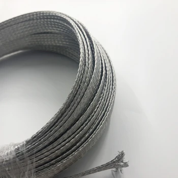 Brezplačna dostava 10M kabel rokav pleteni 2-18 m srebro Snakeskin očesa Žice Ščiti 304 nerjaveče jeklo kabel rokav Kovinski tulec