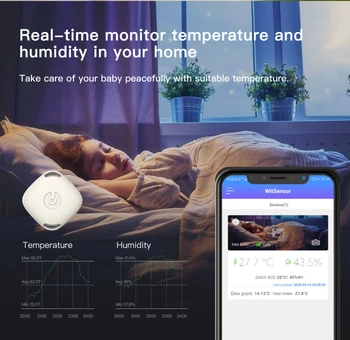 Brezžična tehnologija Bluetooth Termometer & Higrometer Za Android in IOS Telefon, ki se Uporablja Notranja Zunanja Temperatura Vlažnost Meter Alarm