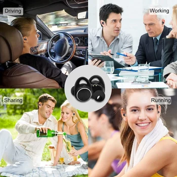 BS01 Pritisnite HD Stereo TWS Bluetooth Slušalke,Brezžične Športne Slušalke z Vrtljiva Polni Pokrov, Sweatproof Seznanjanje Slušalke