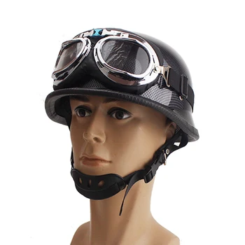 CHROME OGLEDALO nemški vojaški slog motoristična čelada PIKA odprto obraz čelade Cruiser Chopper čelade motoristična čelada