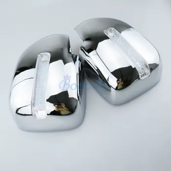 Chrome Strani Ogledalo Pokrov Z LED Svetilko, Za Toyota Land Cruiser 100 LC100 Lexus LX470 1998-2003 2004-2007 Avto Styling Dodatki