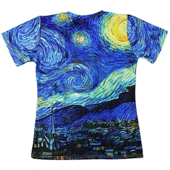 CJLM Klasični Oljni sliki moška Oblačila 3D Natisnjeni T-majice Vincent Gogh Zvezdnato Noč Letnik Moški Vrhovi Tees Osebnost Majica s kratkimi rokavi