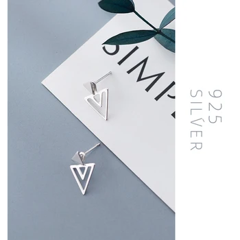 Colusiwei Resnično 925 Sterling Srebro Geometrijske Trikotnik Stud Uhani za Ženske Modni Preprost Nakit Accessoreis Brincos