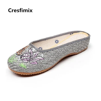 Cresfimix sandalias ženske modni 2018 pomlad & poletje stanovanje sandali lady lepe ribe vezenje konoplje sandali kul sandali b2257