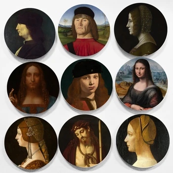 Da Vinci oljna slika, stenske dekorativne visi ploščo umetniške keramike obrti ozadju dekoracijo Renaissance Mona Lisa