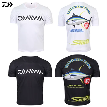 Daiwa Oblačila za Ribiško Poletje Tshirt Dihanje Anti-znoj Šport Quick Dry T-shirt Anti-uv Moških na Prostem, Kolesarjenje, Ribolov Tshirt