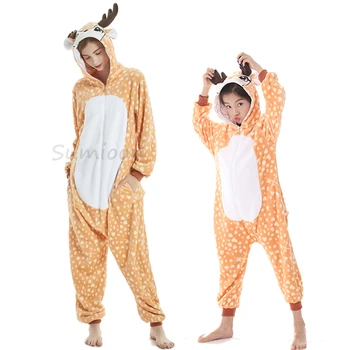 Dekleta Fantje Zimske Kigurumi Pižamo Samorog Risank Anime Živali Onesies Otroci Sleepwear Flanela Toplo Jumpsuit Otroci Pižame