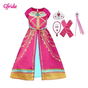 Dekleta Odraslih Jasmina Kostum Za Otroke Božič Cosplay Princesa Obleko Nastavite Indijski Ples Trebuh Kostum Z Goji Rokavice Wands Set