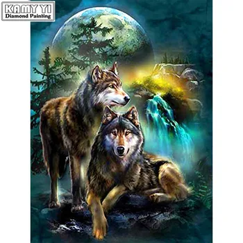 Diamond Vezenje Volkovi Diamond Slikarstvo Celoten Kvadratni Nov Prihod Živali Diamond Mozaik Prodajo Slik Z Okrasnih