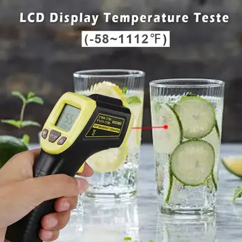 Digitalni Infrardeči Termometer, ki Niso Stik Laser IR Temperature LCD-Zaslon Pištolo Pyrometer Tester Industrijske Temperatura Instrument