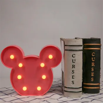 Disney Mickey Mouse Glavo LED Lučka za Modeliranje Luči Navidad Noč Svetlobe Otroci Baby Božič Darilo Lampara Doma Dekoracijo Risanka Lampe