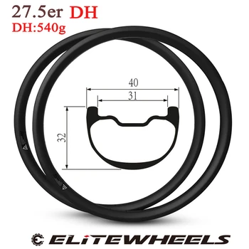 ELITEWHEELS 650B MTB Enduro In DH Ogljikovih Platišča Tubeless Ready 40 mm Širšega Načrta Za 27.5 er Plus Enduro MTB Downhill Kolo Kolesa