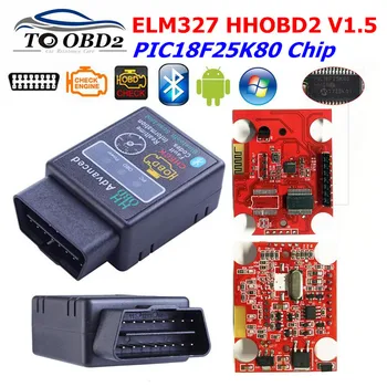 ELM327 V1.5 Bluetooth HH OBD2 Z PIC18F25K80 Čip BREST 327 HHOBD2 Avto Diagnostiko Optičnega ELM327 podpora Multi-Jezikih