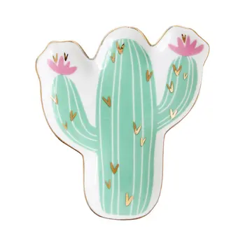 Evropa Keramični Kaktus Nakit Jed Dekorativne Plošče Trinket Shranjevanje Jed Poroko Božična Sladica Dekoracijo Krožnika Pladenj