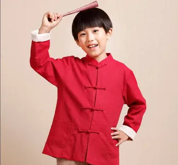 Fant Kitajski majica Otroci majica Pomlad Tang kung fu Otroci Bluzo