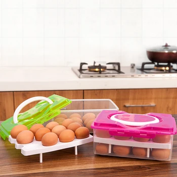 Gospodinjski NOVO Kuhinjo Dve Plasti 24 jajca Plastične Hrane Piščanec Imetnik Shranjevanje Prenosni Posodi Prevoznik Primeru