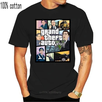 Grand Theft Auto 3D Moški Majica s kratkimi rokavi GTA 5 T-shirt smešno video igre Tee rokavi moški Grand Theft Brexit Britanija Merkel Adut tshirt