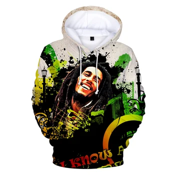 Harajuku 020 Hip HOP Bob Marley 3D Puloverji Jopice za Moške in Ženske Reggae Sweatshirts Tiskanja Puloverju Unisex Trenirko Polno