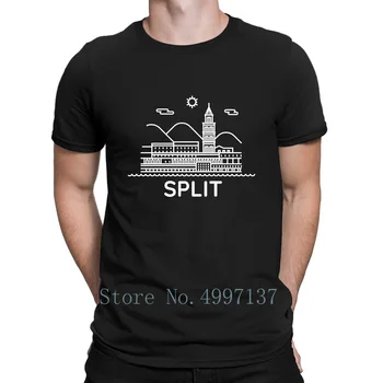 Iz Hrvaške Z Ljubeznijo Silhueto Split T Shirt Zanimivo Poletje Slog, Tee Majica Plus Velikost 3xl Priložnostni Vzorec Oblikovanje Majica