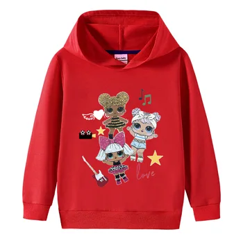 Jeseni Lol Presenečenje Hoodies za Dekleta Bombaž Kapičastih Pulover za Otroke Dolgimi Rokavi pulover s kapuco v korejskem Slogu, otroška Oblačila