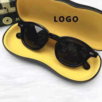 Johnny Depp Polarizirana sončna Očala Moških Ročno izdelan Acetatni sončna Očala Ženske Krog Luksuzne blagovne Znamke Optični UV400 Očal Okvir Očal