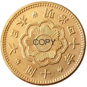 JP(17) Japonska 10 Jen pozlačeno Azijskih Meiji 40 Leto pozlačeni Kopija Kovanca