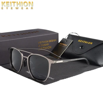 KEITHION Visoko Kakovostna sončna očala Unisex Square Vintage sončna Očala Moških Znane blagovne Znamke Sunglases polarizirana retro Za Ženske 2019