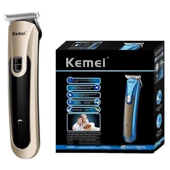 KEMEI KM-725 Električni Akumulatorski Barber Hair Trimmer Clipper Brado Britev Pralni za Moške Otroci z AC za Polnjenje ali AA Baterije