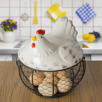 Keramični železa jajce, sadje manjše izdelke za shranjevanje manjše izdelke v košarico škatla za shranjevanje kuhinjske keramike piščanec dekoracijo MJ827