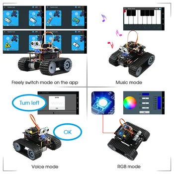 Keywish Tank Robot za Arduino Starter Kit Smart Avto Z Lekcijo APP RC Robotike, Učni Komplet Izobraževalne STEBLO, Igrače Za Otroke