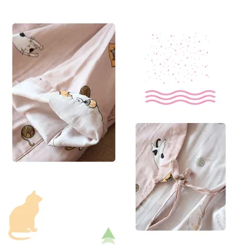 Kimono Yukata Ženske Pižame Homewear Poletje Sleepwear Moški Kopalni Plašč Japonski Kimono Jopico Pajama Kawaii Tiskanja Nightgown Bombaž