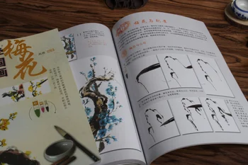 Kitajski Krtačo Črnilo Umetnosti Slikarstva Sumi-e Self-Študija, Tehnika, Risanje Slive Knjiga ,Prostoročno krtačo prostoročno učbenik knjige