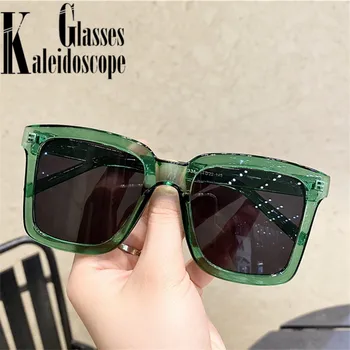 Klasičnih Kvadratnih sončna Očala Ženske Moški Letnik Prevelik sončna Očala Očala Dame Veliki Okvirji Sunglass UV400 Bela Zelena Očala